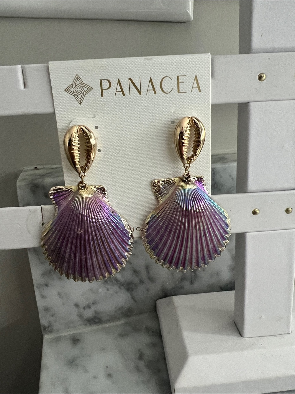 Iridescent Shell Earrings 🐚